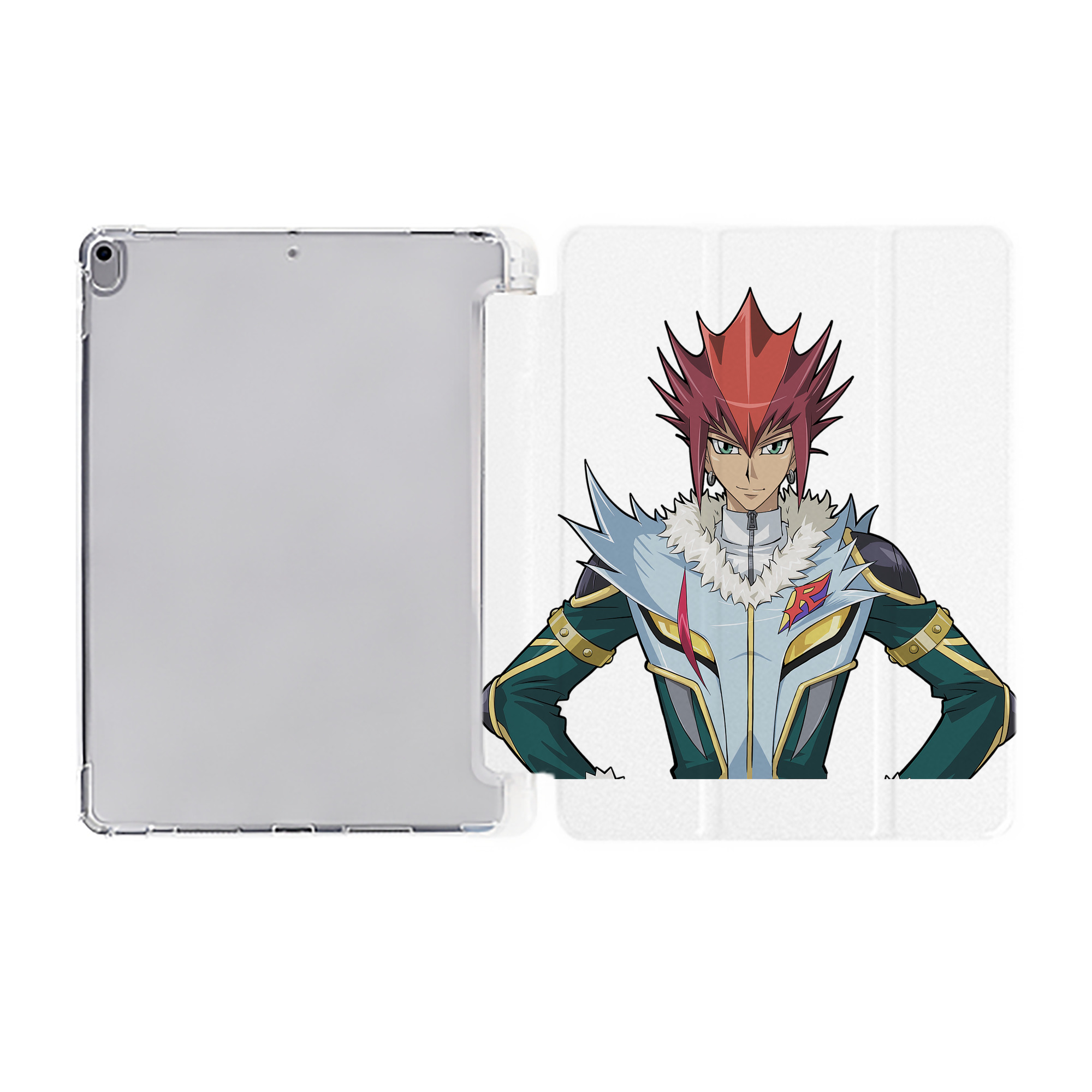（画像用） 遊☆戯☆王 Yu-Gi-Oh! IPad ケース ペン収納付き 三つ折りスタンド PUレザー×シリコン 対応機種9.5/10.5/10.9インチ